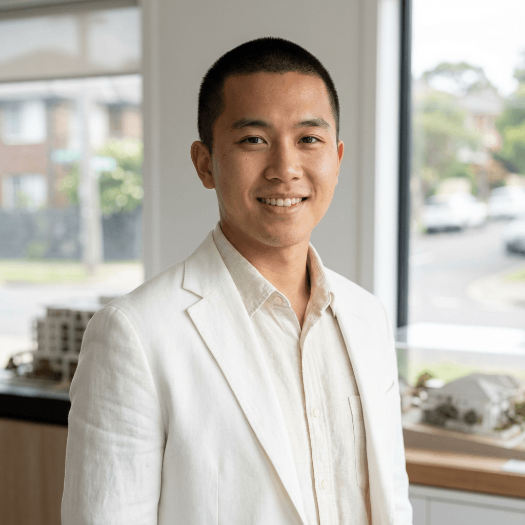 Male cafe owner in his mid 30s with a practical, business-minded appearance